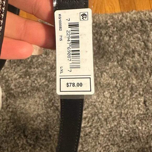 Kurt Geiger Brown and golf Houndstooth Belt with Gold Buckle - Picture 3 of 3